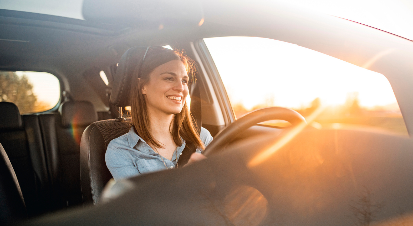 Lady driving car